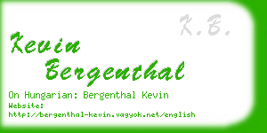 kevin bergenthal business card